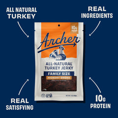 Archer jerky en uso durante senderismo aportando proteína portátil