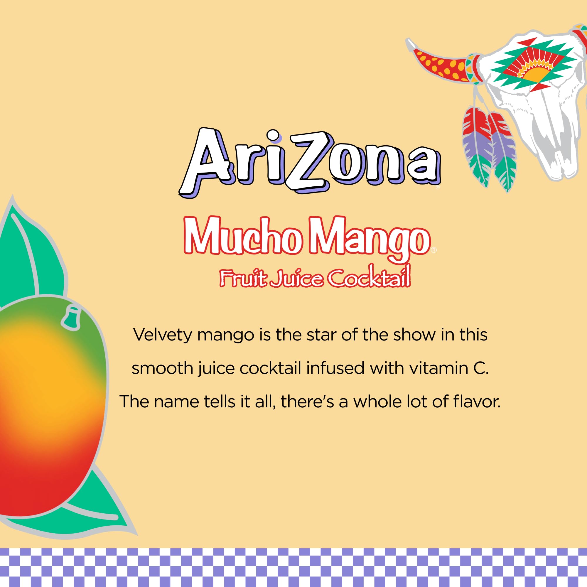 AriZona Mucho Mango botellas sobre mesa en ambiente veraniego listos para servir