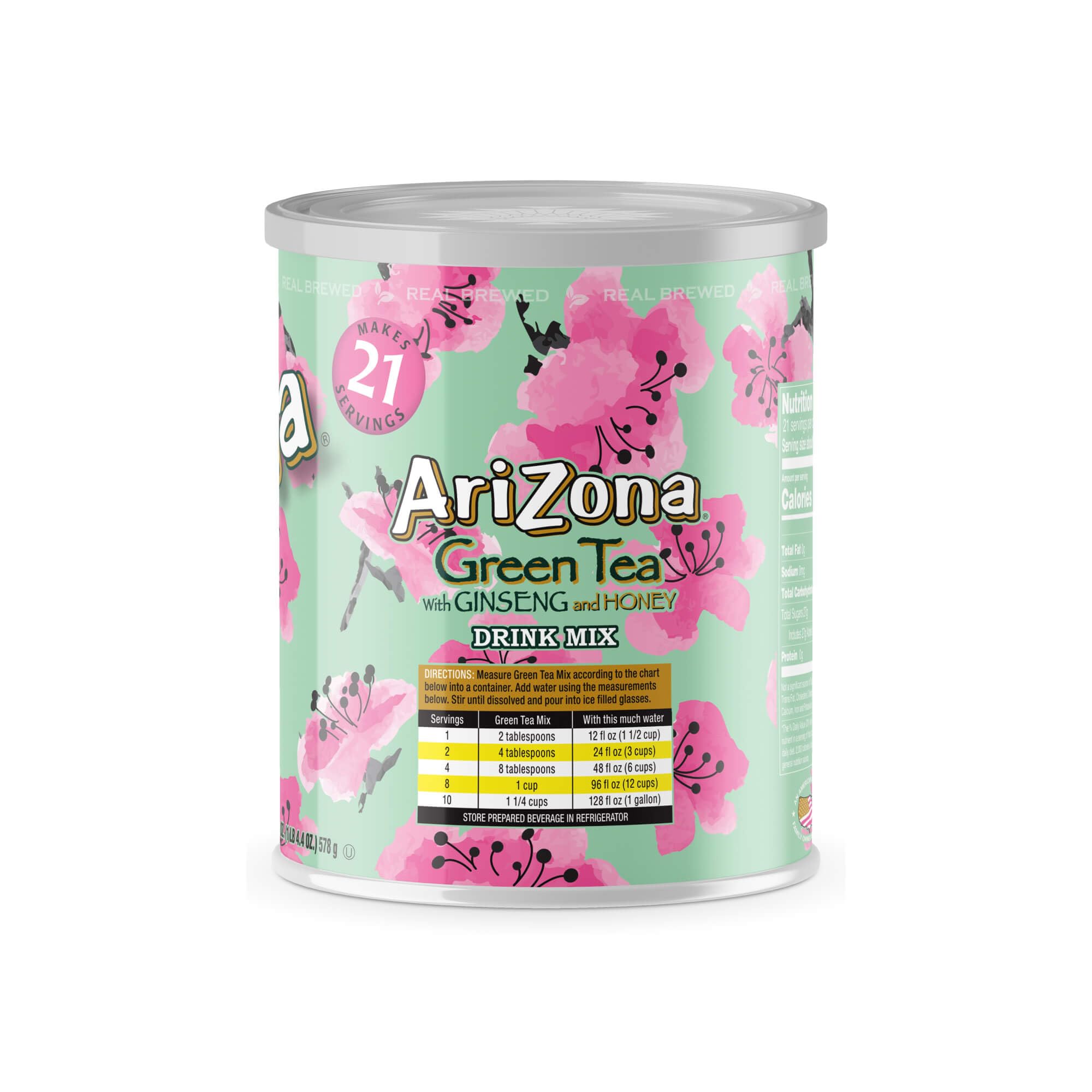 AriZona jarra de té preparada que muestra color y sabor, perfecta para reuniones