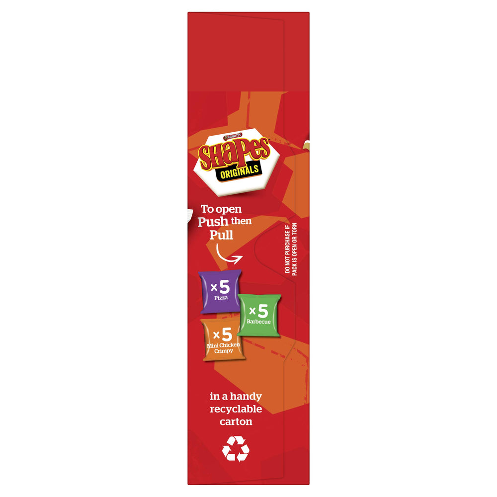 Arnott's Shapes comparación de tamaño en mano para mostrar porción portátil y practica