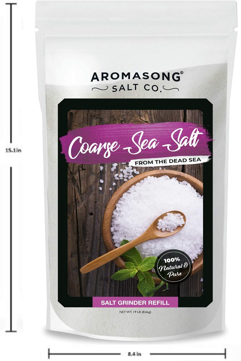 Aromasong cierre resellable manteniendo la sal seca y libre de humedad