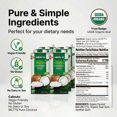 Aroy-D textura cremosa de la leche de coco que facilita mezclar