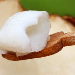 Aroy-D carne de coco en postre servido, aporta textura dulce