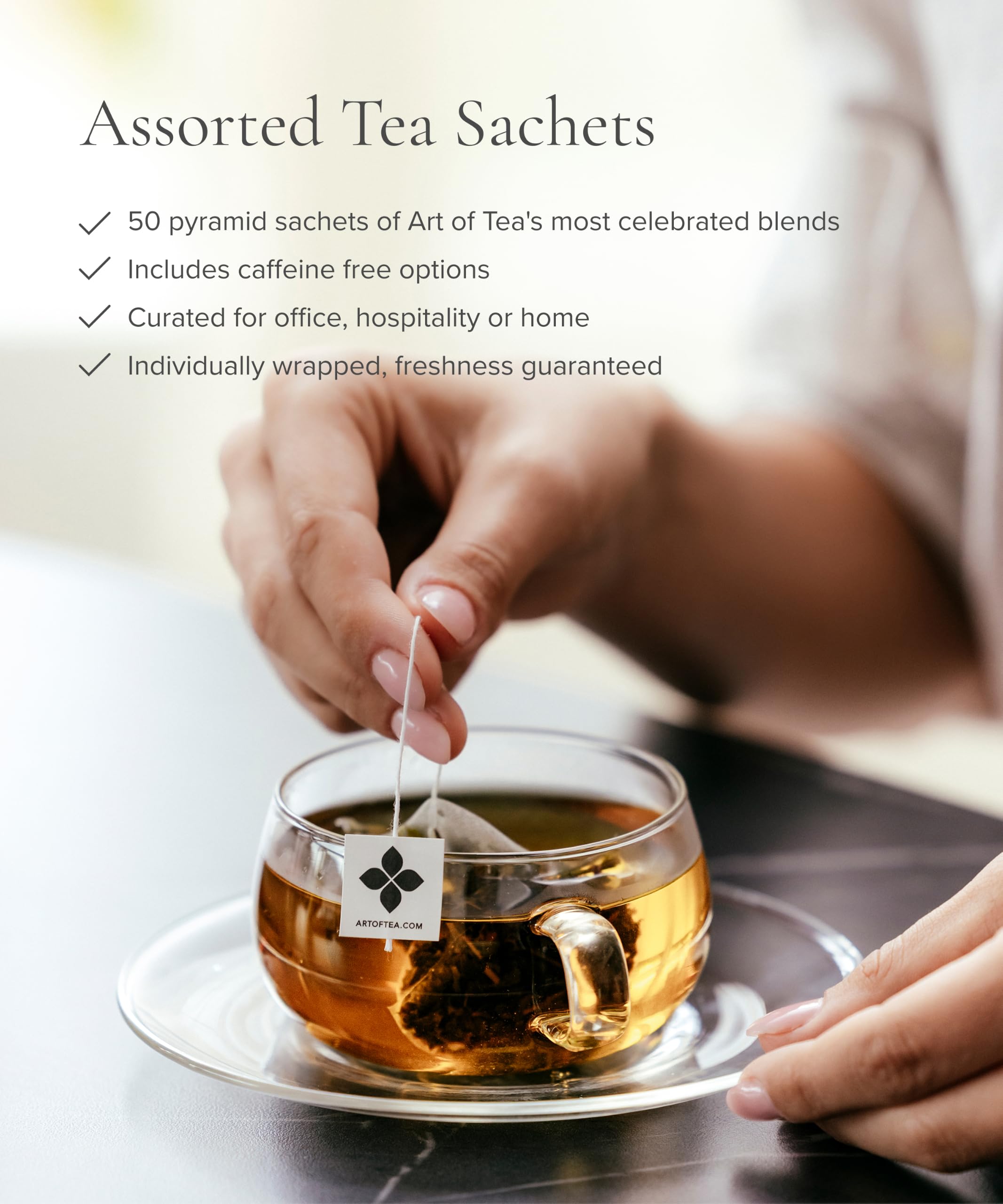 Art of Tea bolsitas envueltas individualmente que mantienen fresca la infusión