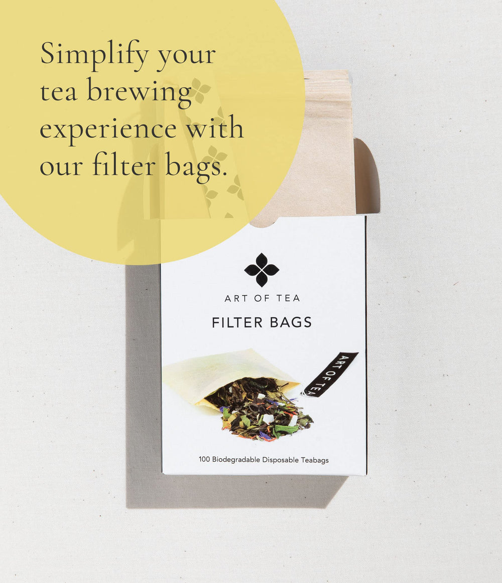 Art of Tea etiqueta trasera con información de ingredientes, claridad y confianza