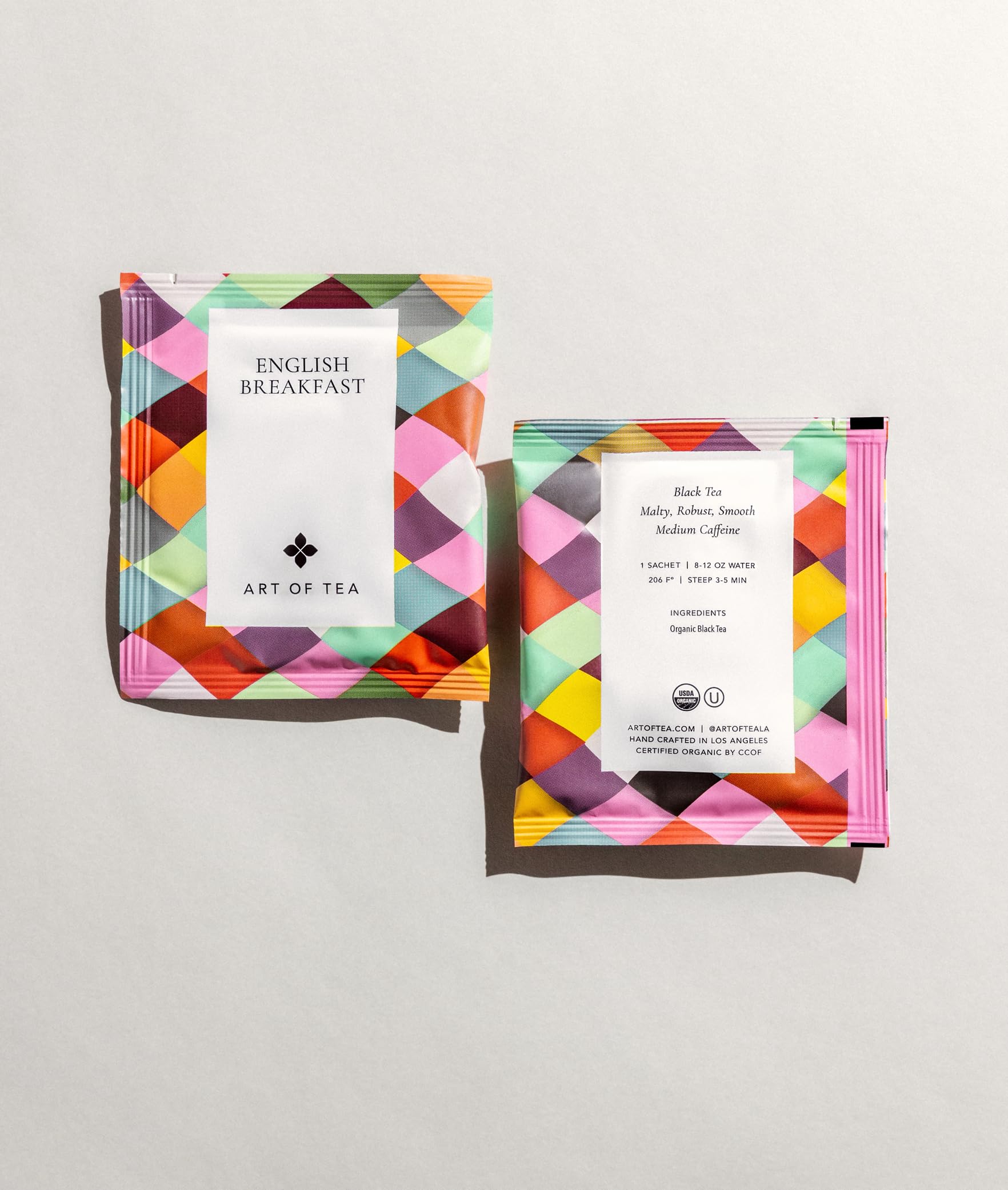 Art of Tea sachet piramidal abierto con hoja expandida y mejor extracción
