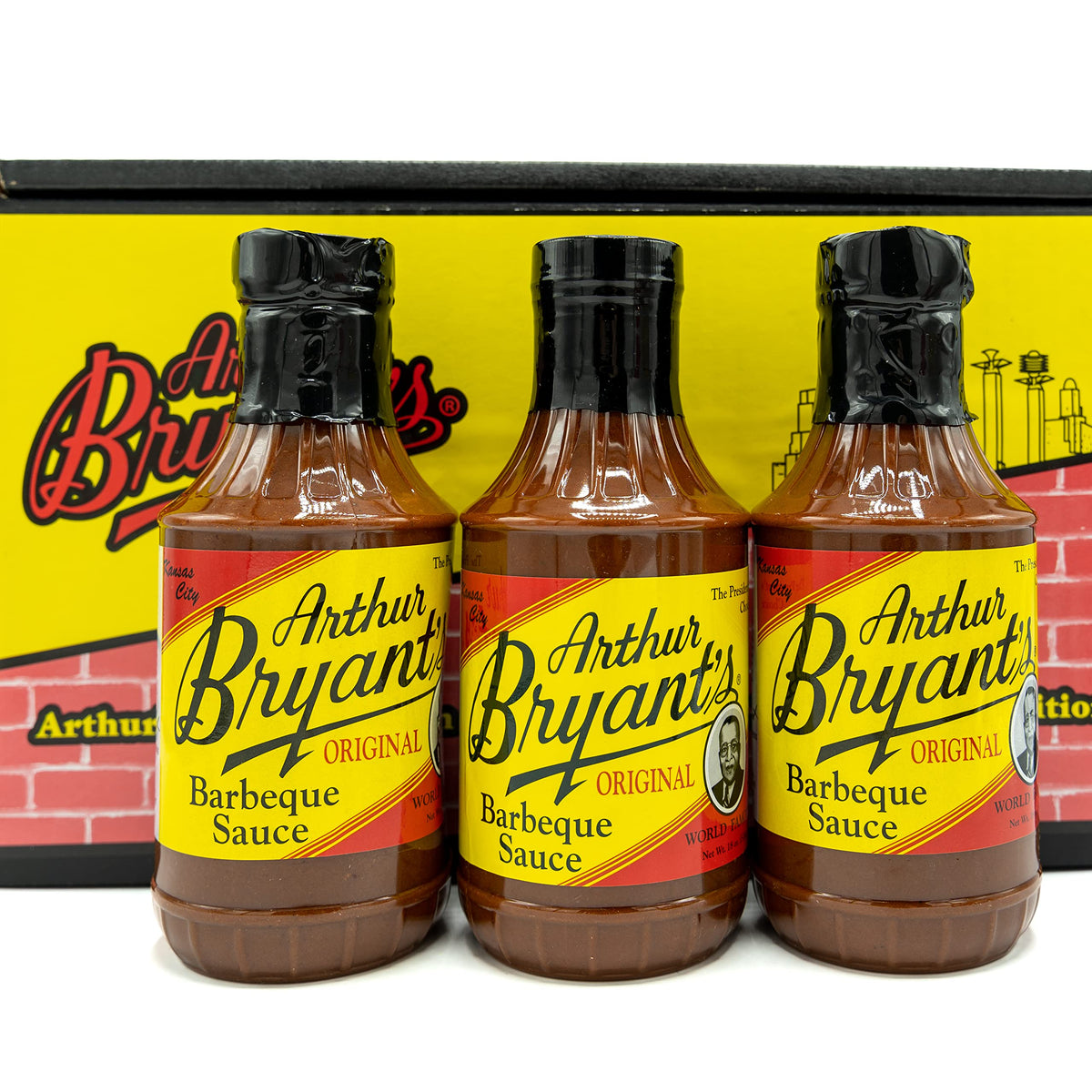 Arthur Bryant's frente de botella con etiqueta visible y atractivo clásico