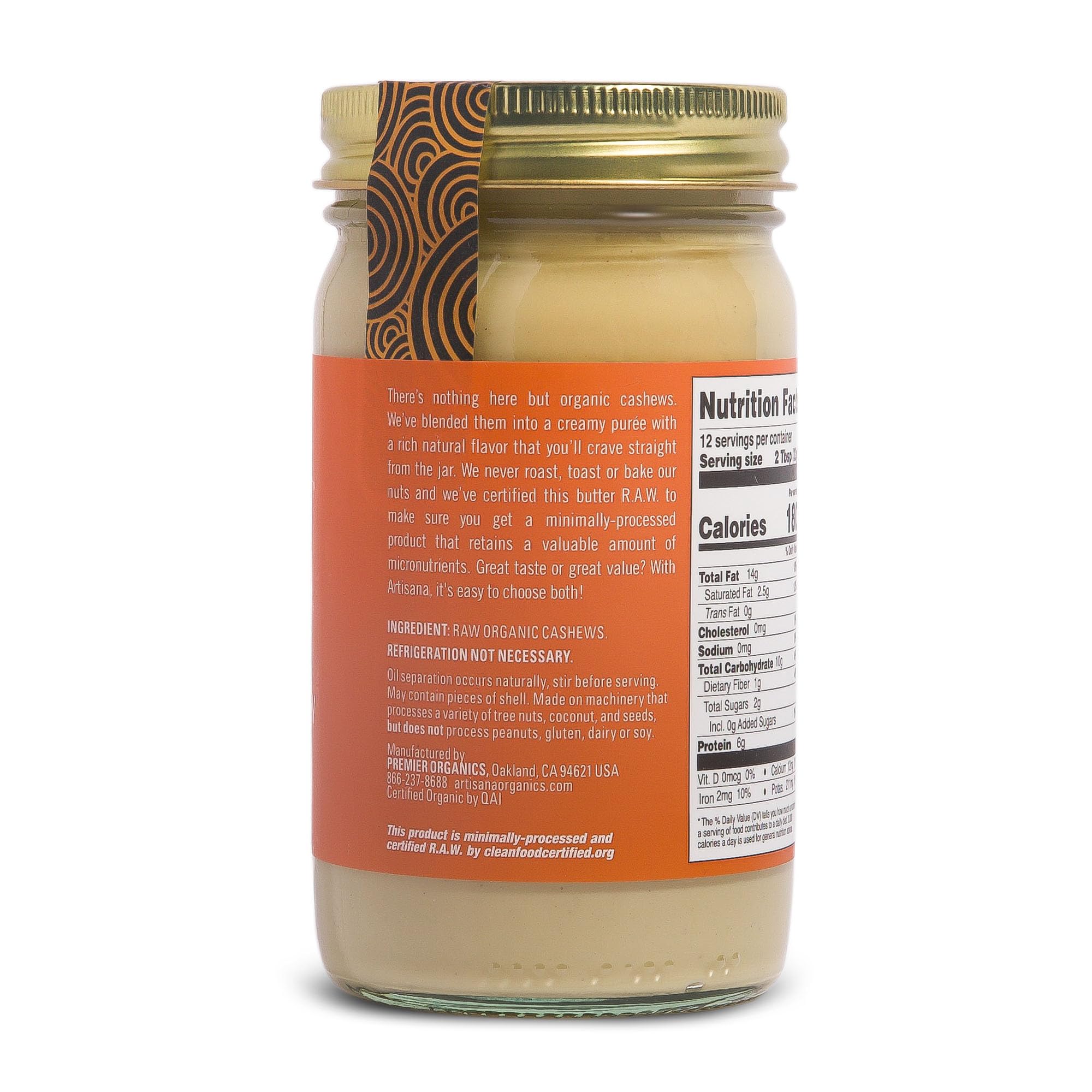 Artisana textura cremosa de anacardo en cuchara, beneficio suavidad para untar