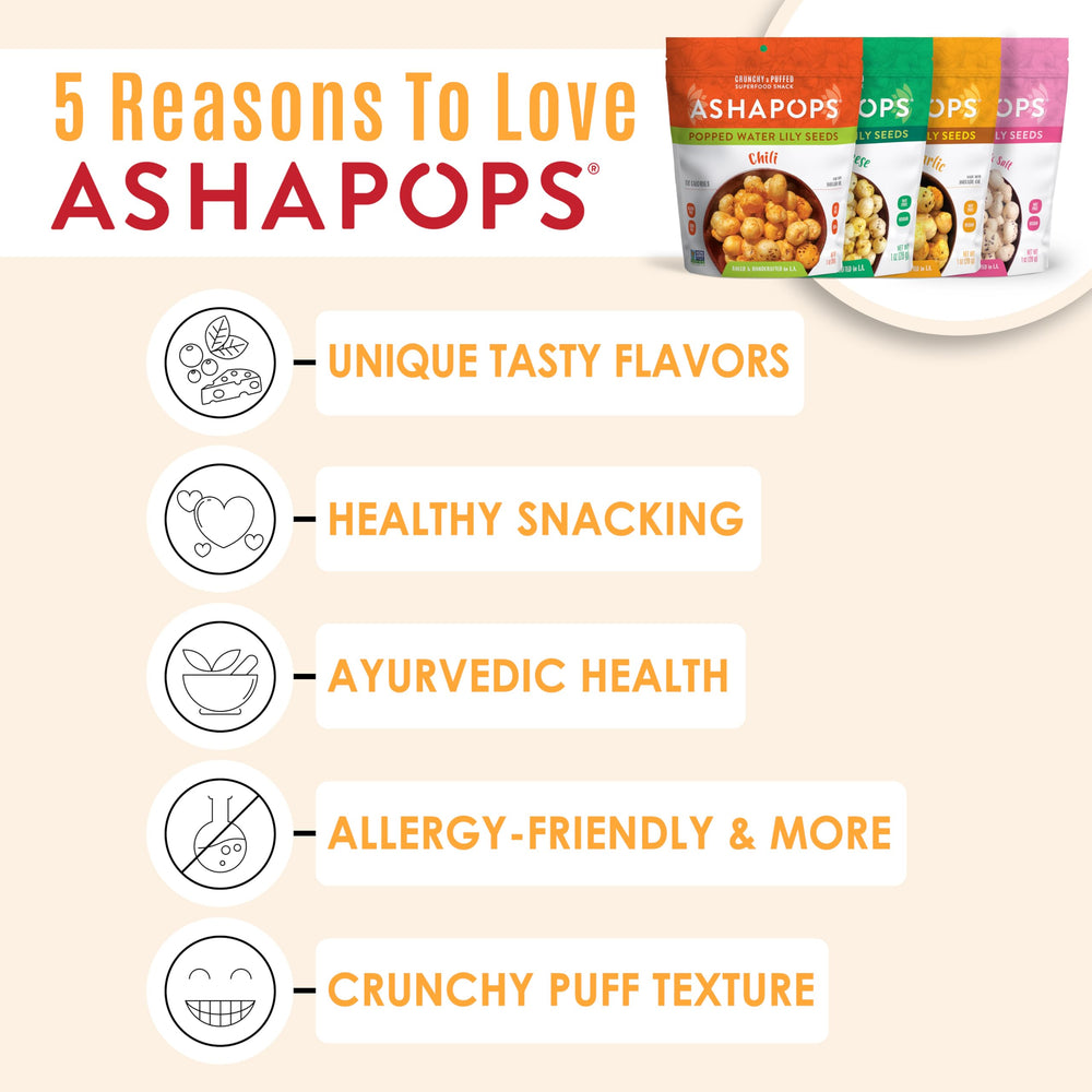 AshaPops primer plano de textura crujiente que resalta ligereza