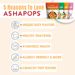 AshaPops primer plano de textura crujiente que resalta ligereza