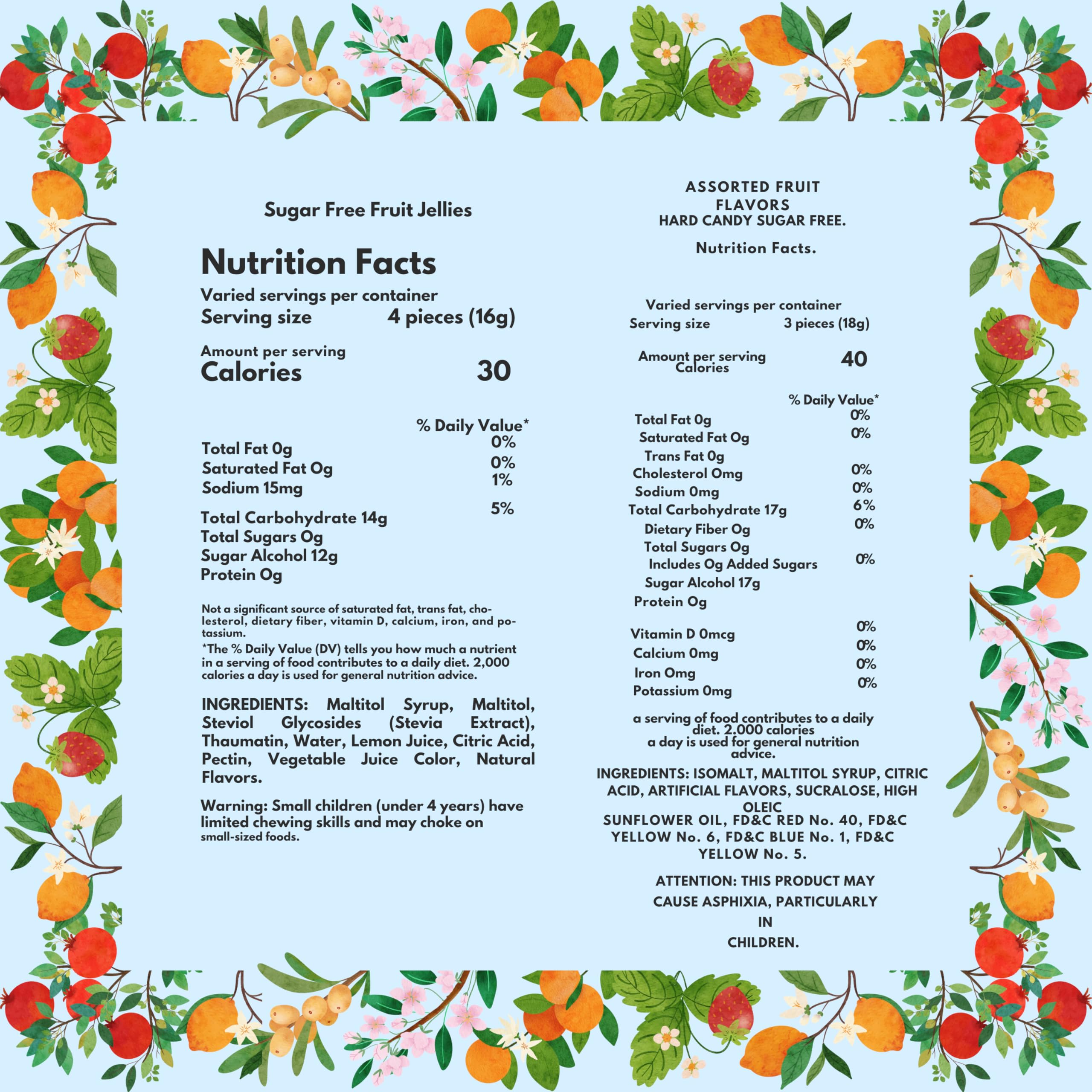 Assortit etiqueta de ingredientes mostrando información dietética