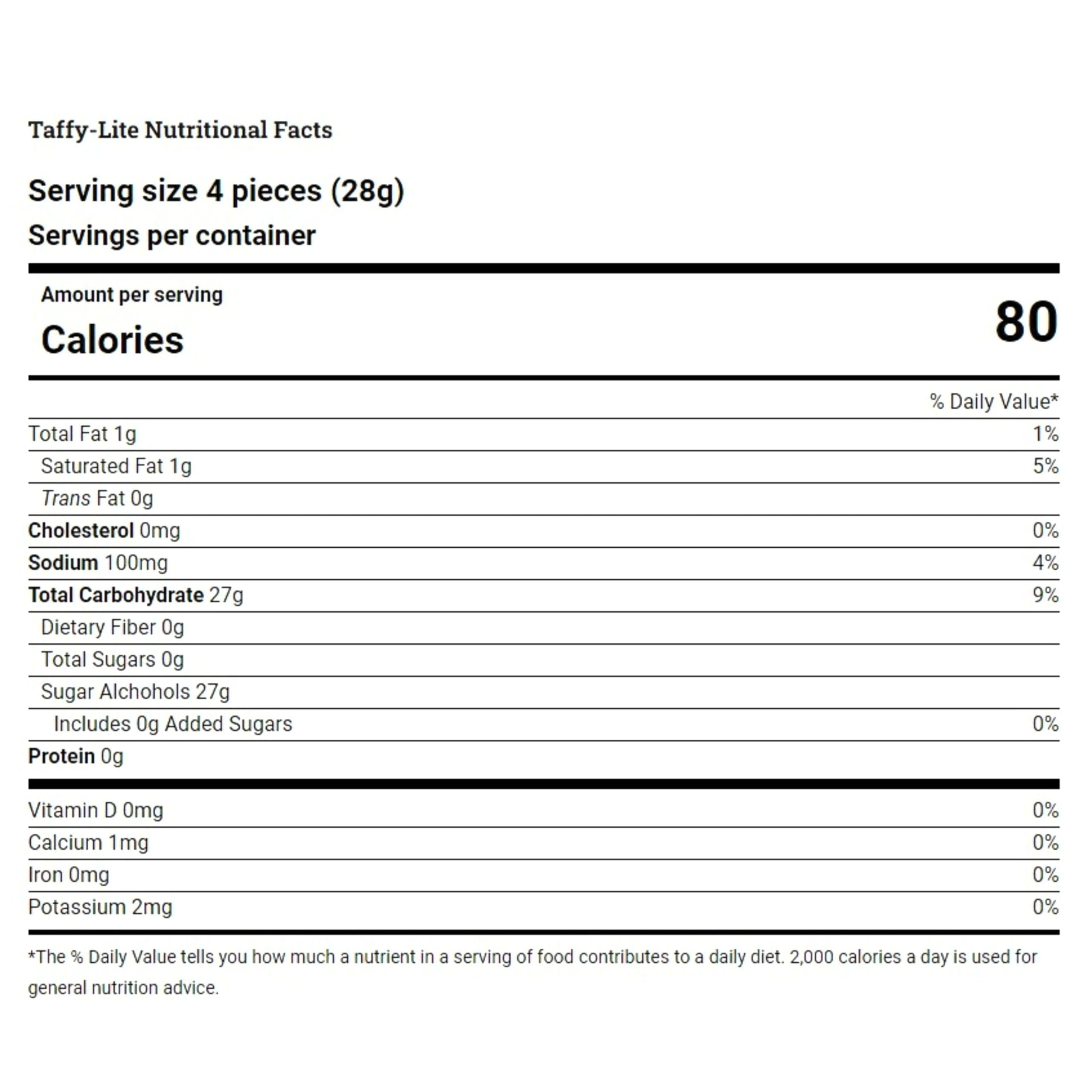 Assortit etiqueta con información nutricional y advertencia sobre maltitol