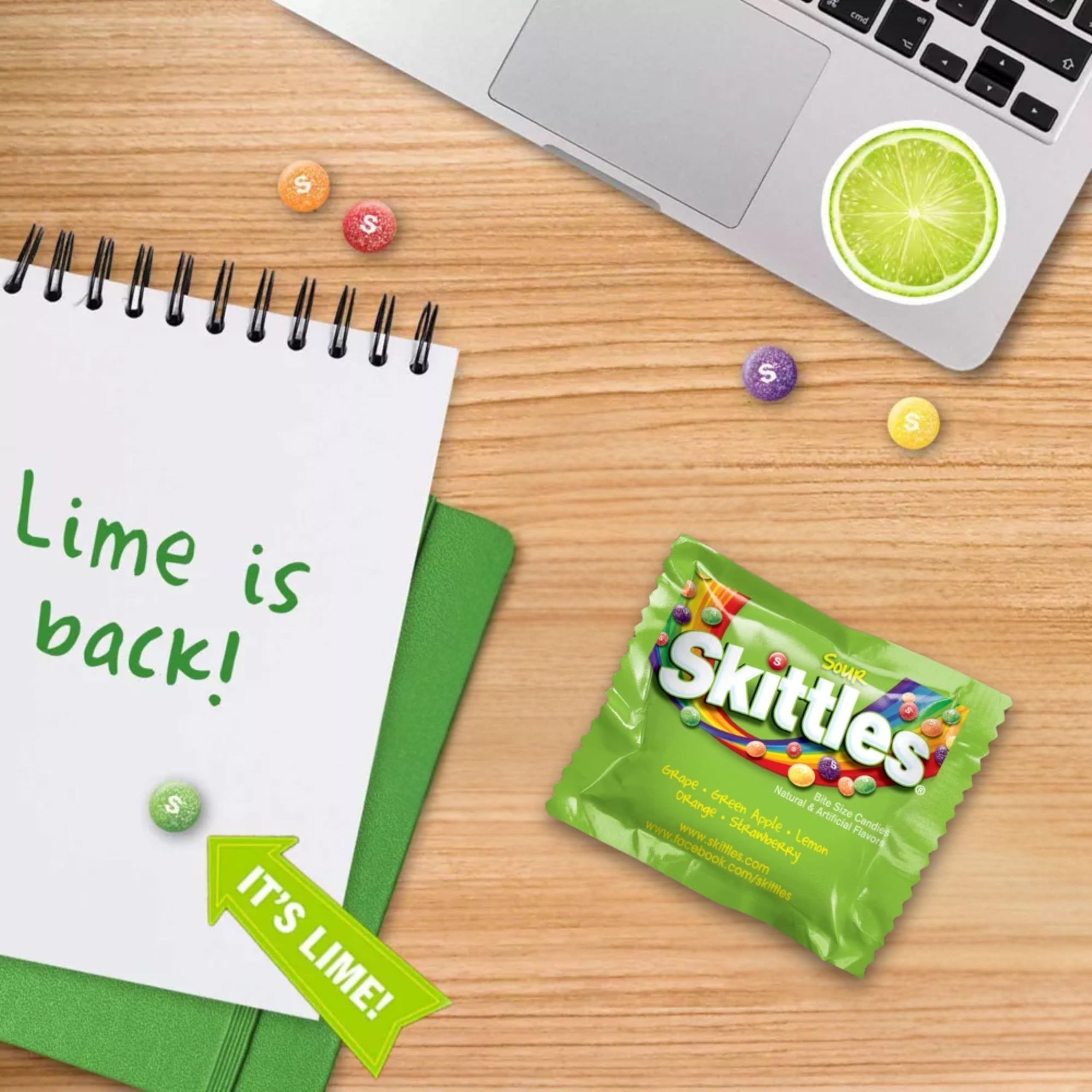 Assortit X Skittles Sour etiqueta y lista de ingredientes información clara