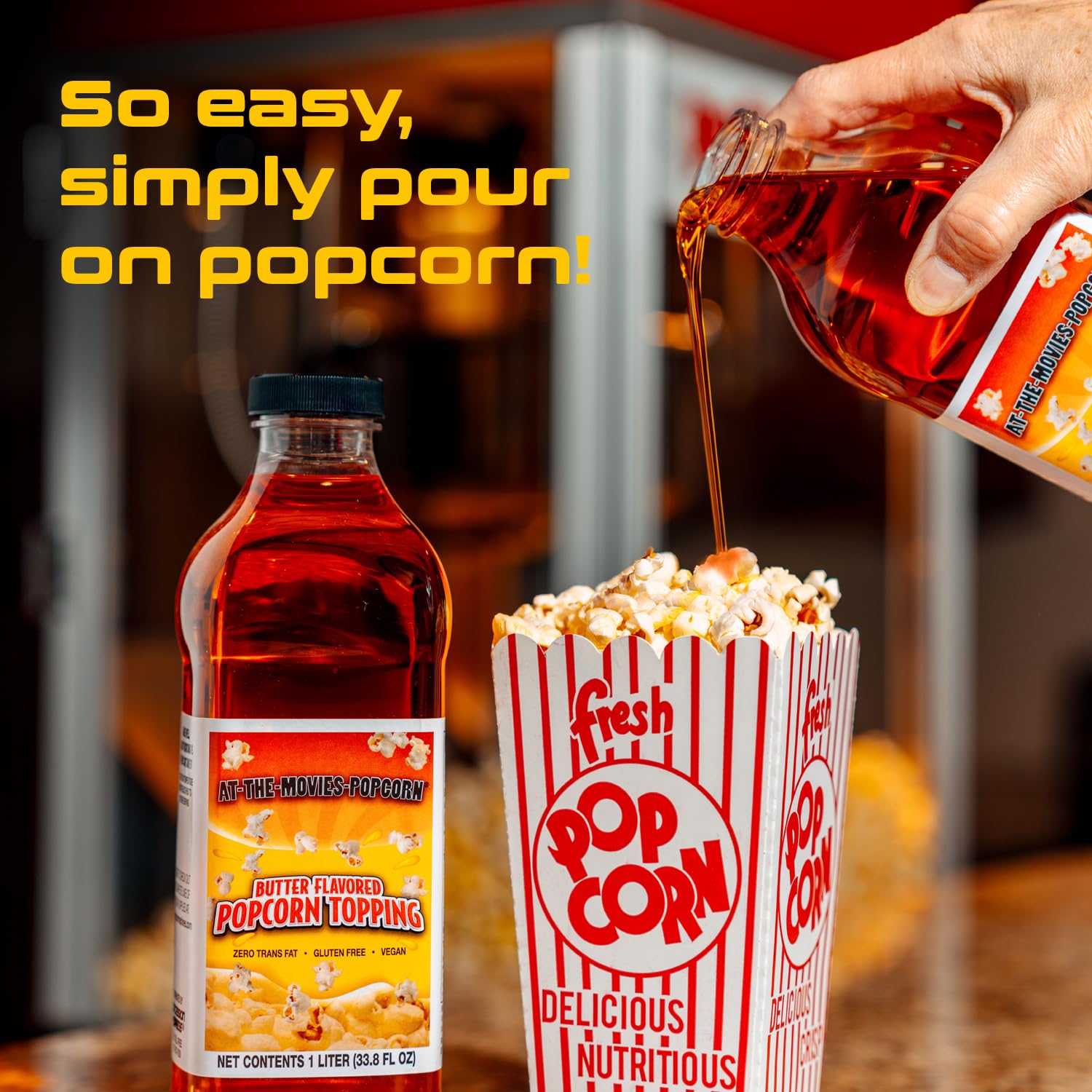 At-The-Movies-Popcorn etiqueta y lista de ingredientes indicando apto vegano y sin gluten