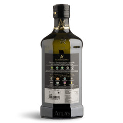 A ATLAS OLIVE OILS etiqueta orgánica y certificaciones visibles y claras