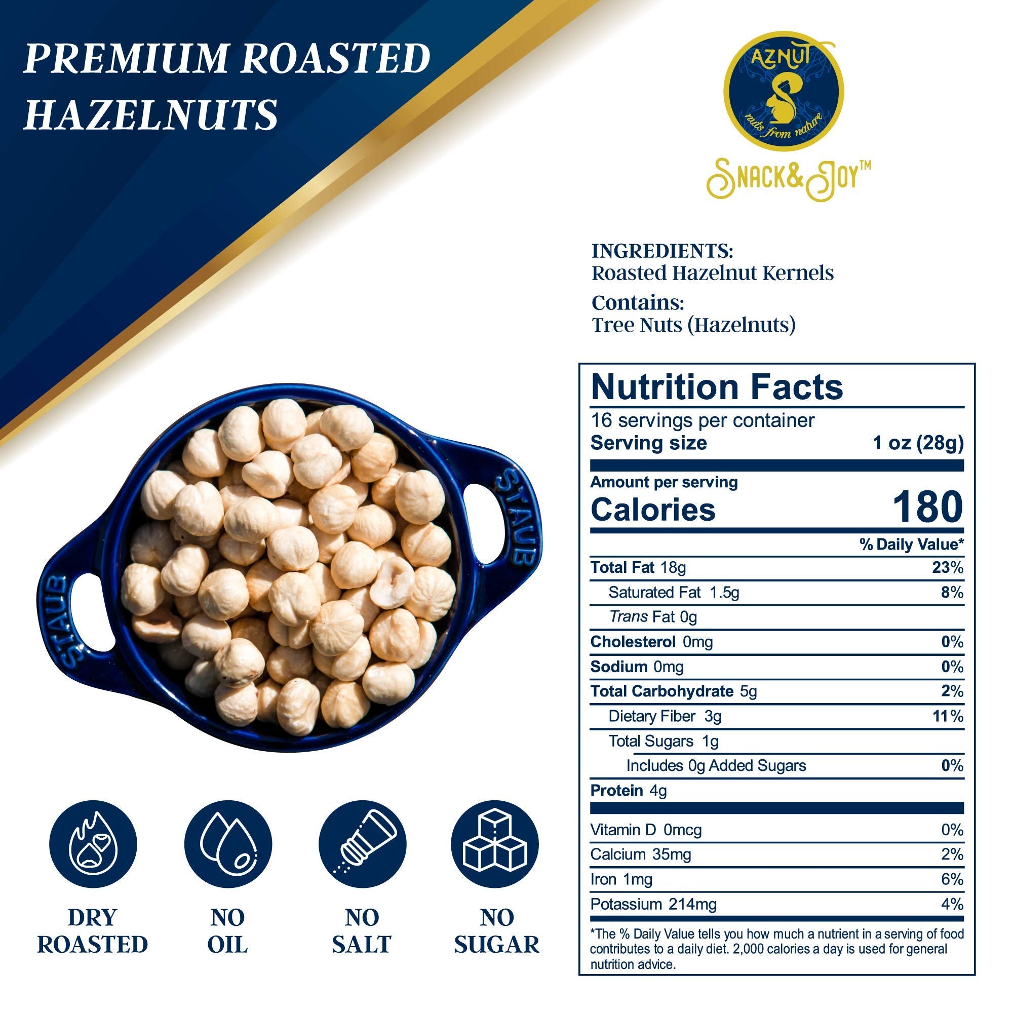 AZNUT cierre resellable de la bolsa conserva frescura y aroma