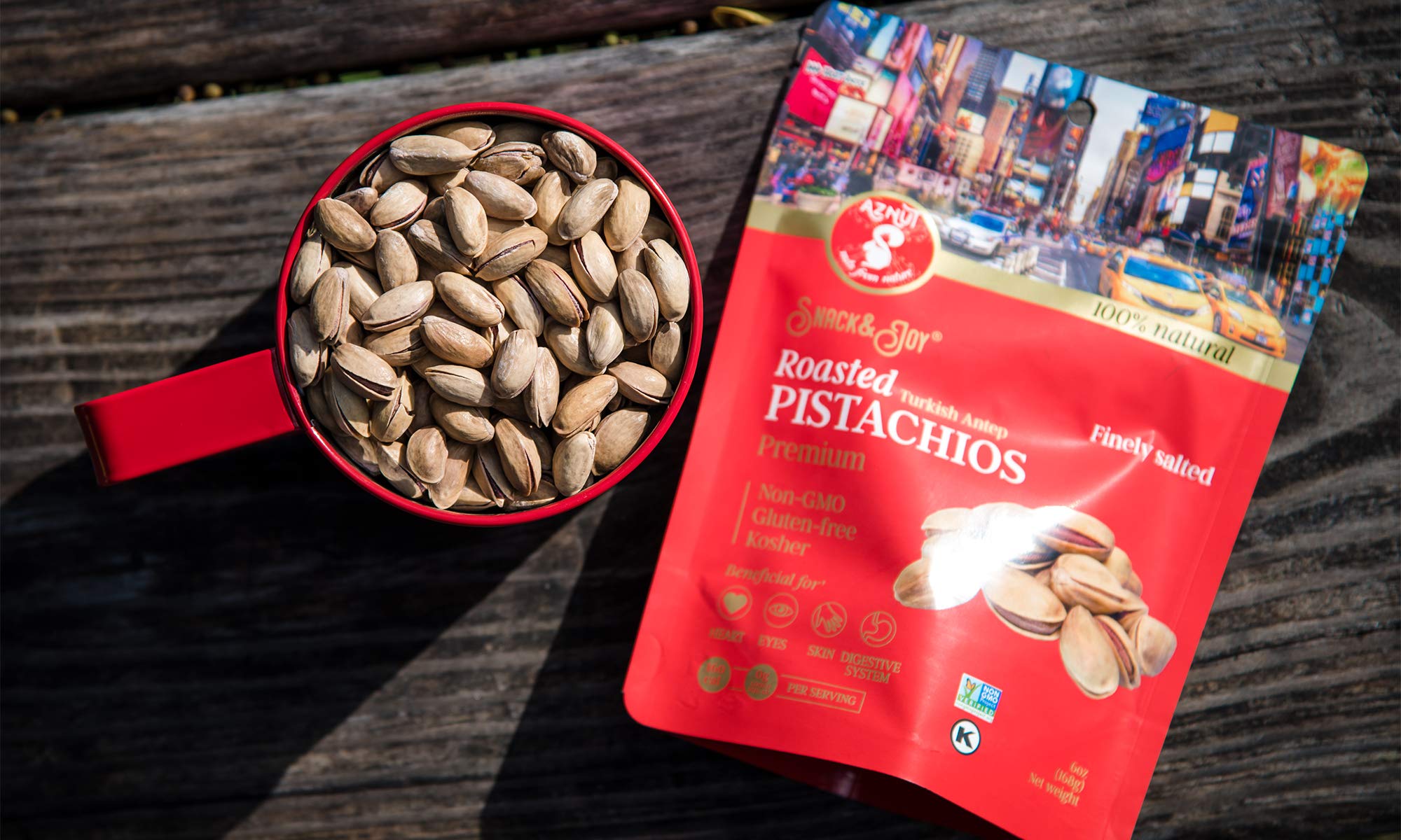 AZNUT etiqueta con sellos Non-GMO y Kosher que garantizan certificaciones