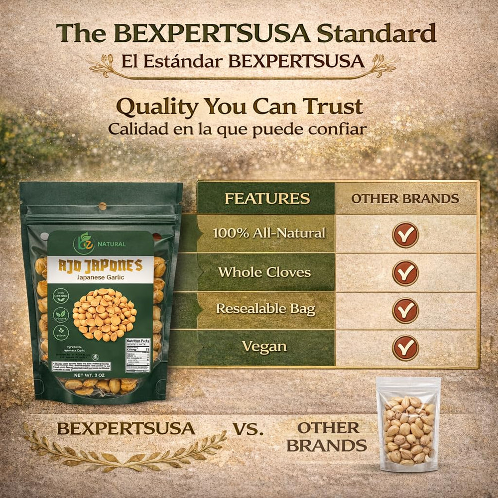 B-Experts ajo japonés textura de un diente para apreciar frescura y calidad