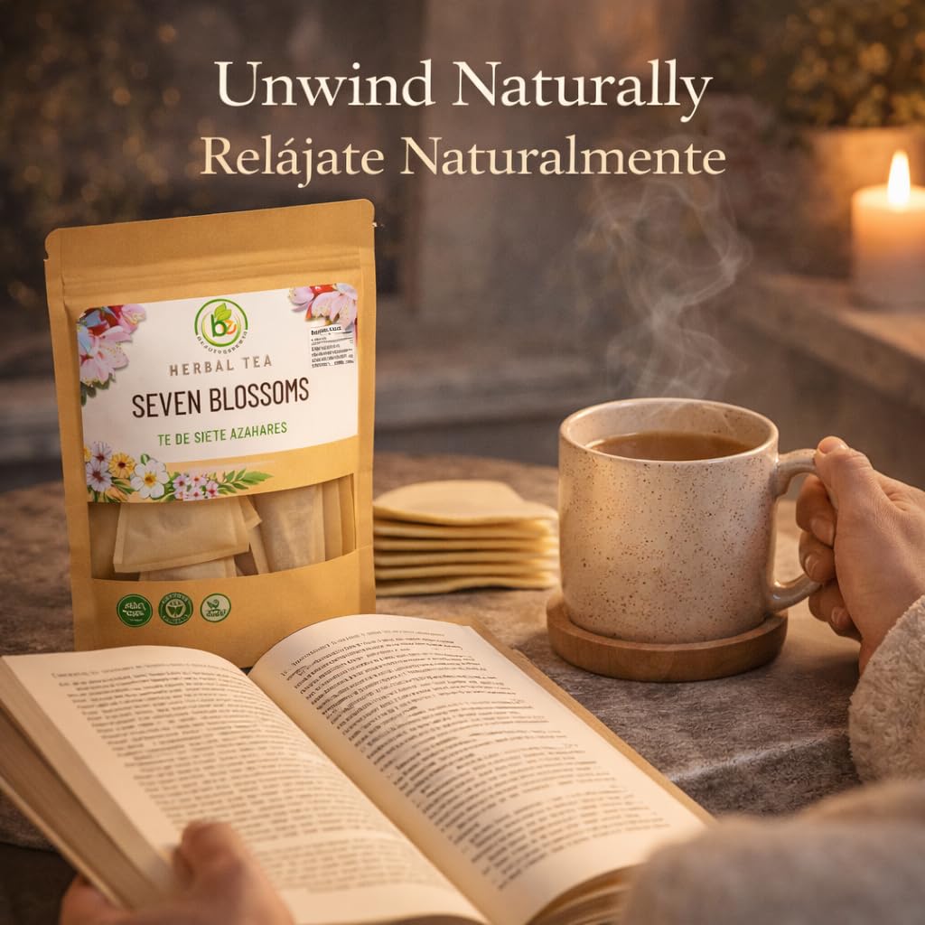 B-Experts escena nocturna con libro y té, crea ambiente calmante