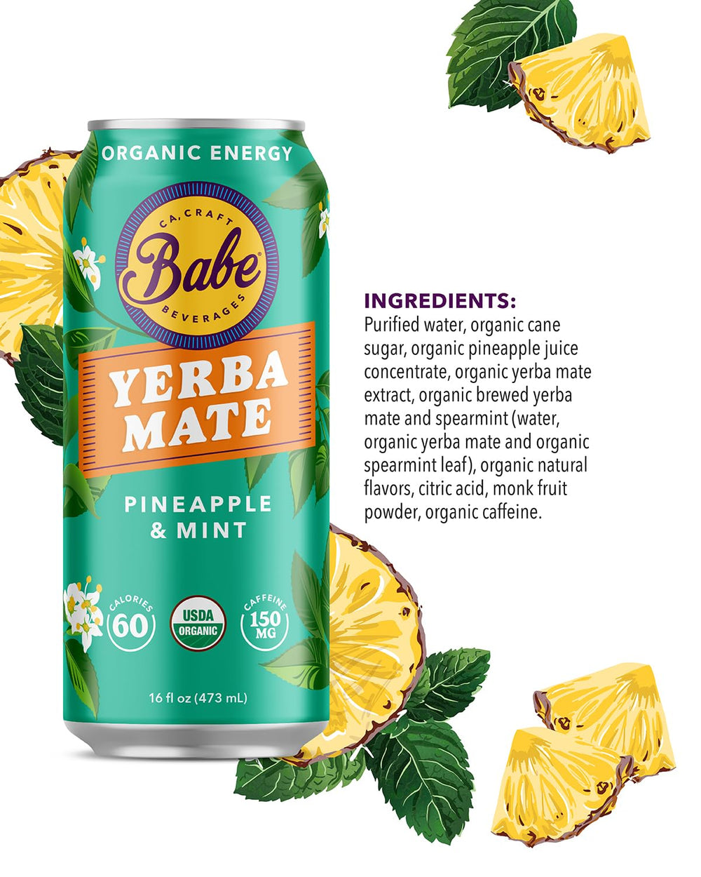 Babe Beverages lata dentro de bolso urbano, energía lista para el día