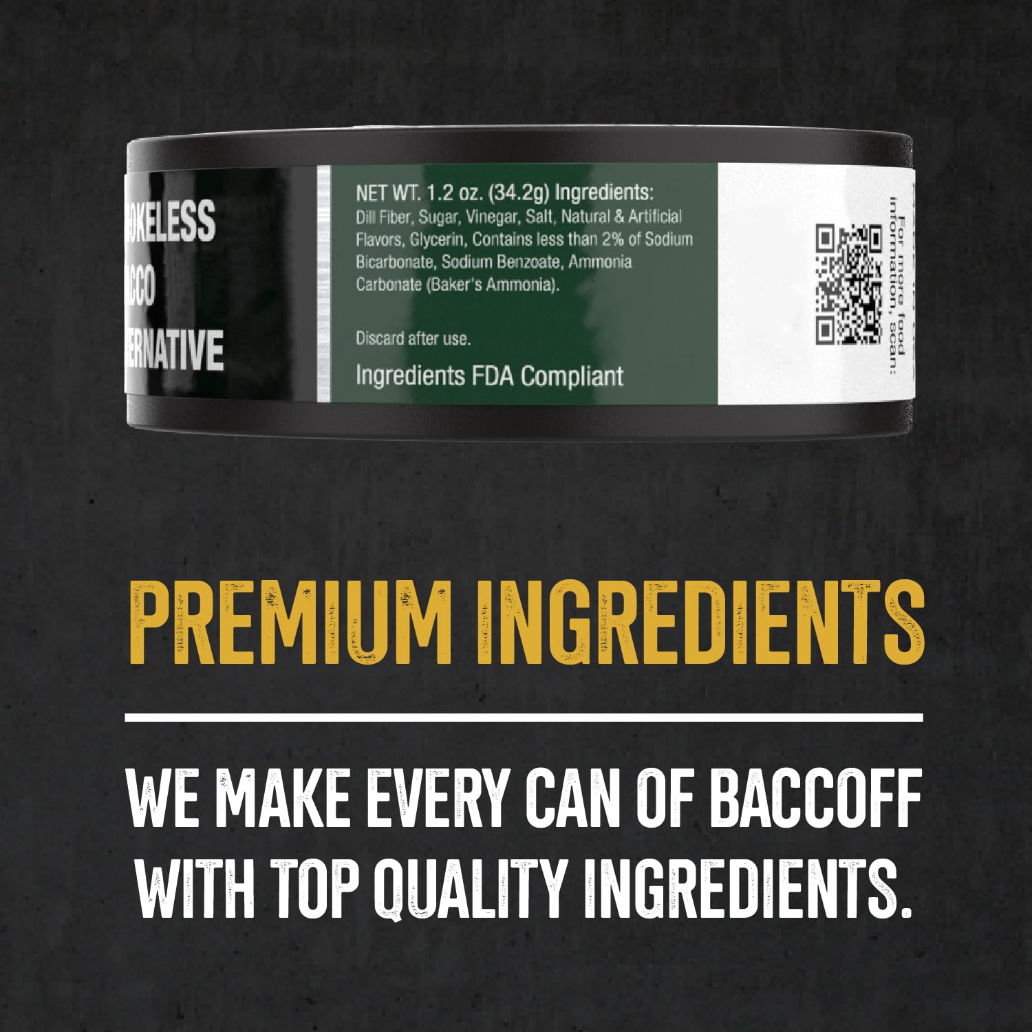 BACC OFF etiqueta con información clara y confianza en ingredientes