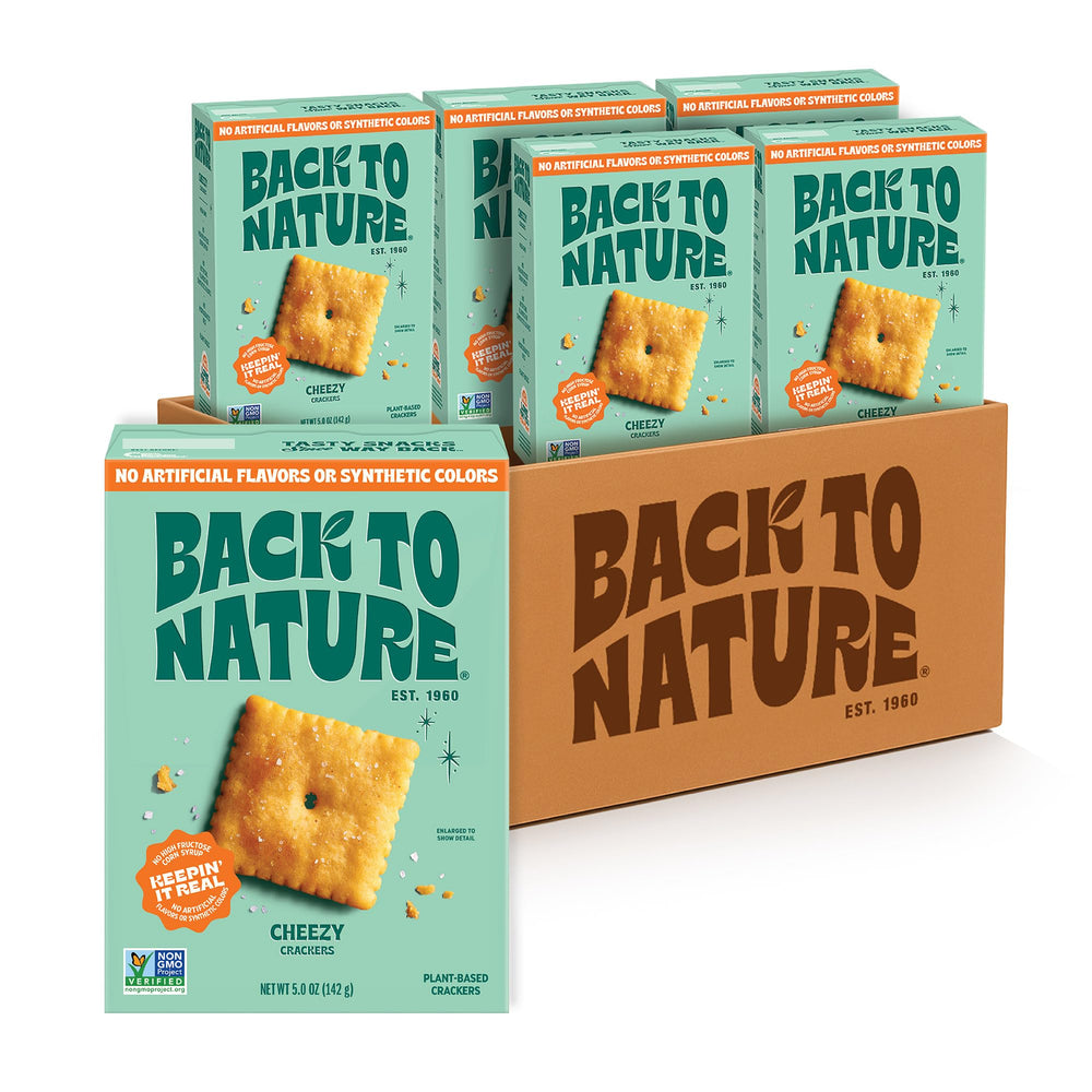 Back to Nature empaque frontal mostrando 6 paquetes y beneficios naturales