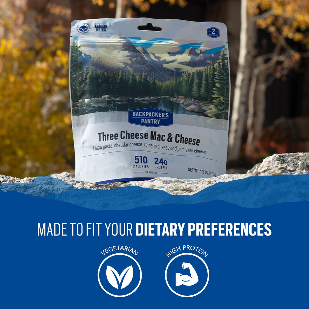 Backpacker's Pantry etiqueta con ingredientes y información nutricional