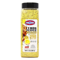 Badia Kingsford en uso sobre filete a la parrilla, realza sabor con toque cítrico