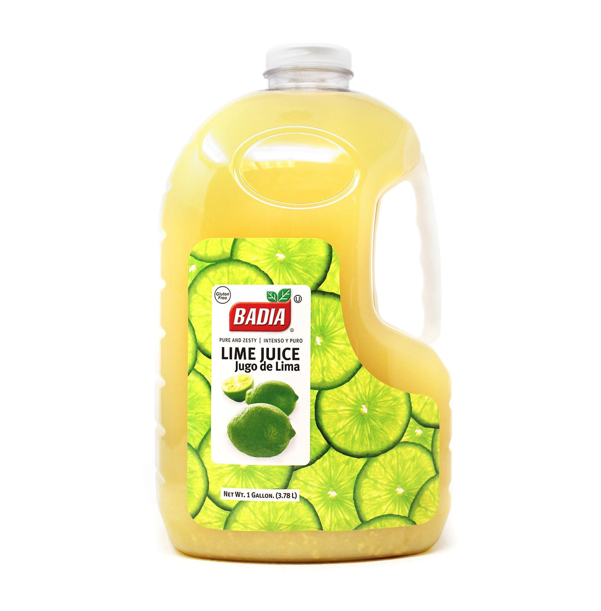 Badia Lime Juice frontal mostrando botella grande y conveniencia