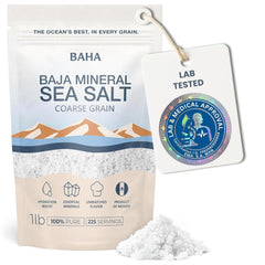 Baha Sea Salt bolsa frontal mostrando empaque resellable y pureza