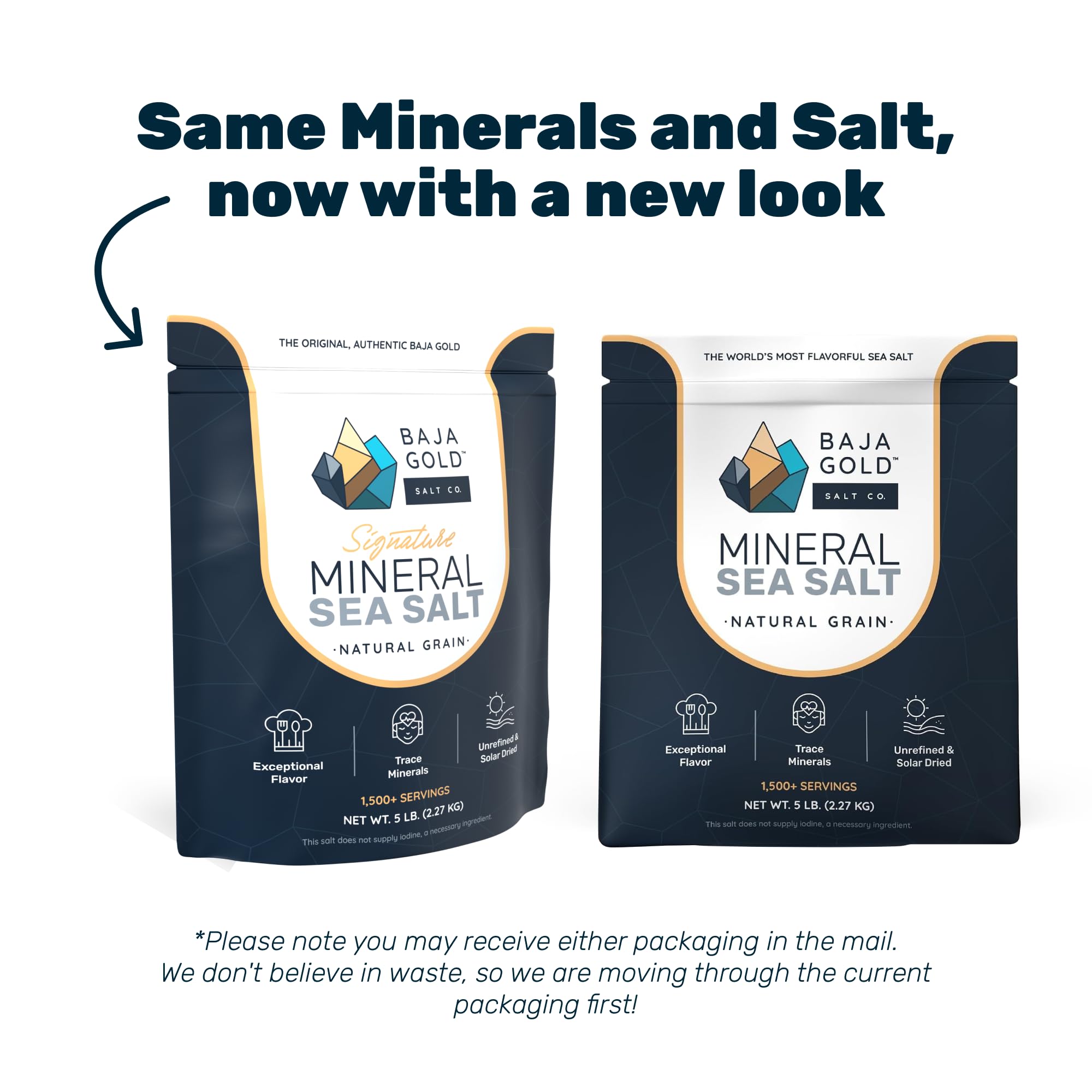 Baja Gold etiqueta mostrando perfil mineral y pureza del producto