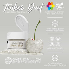 Bakell primer plano textura del polvo Tinker Dust blanco que resalta brillo
