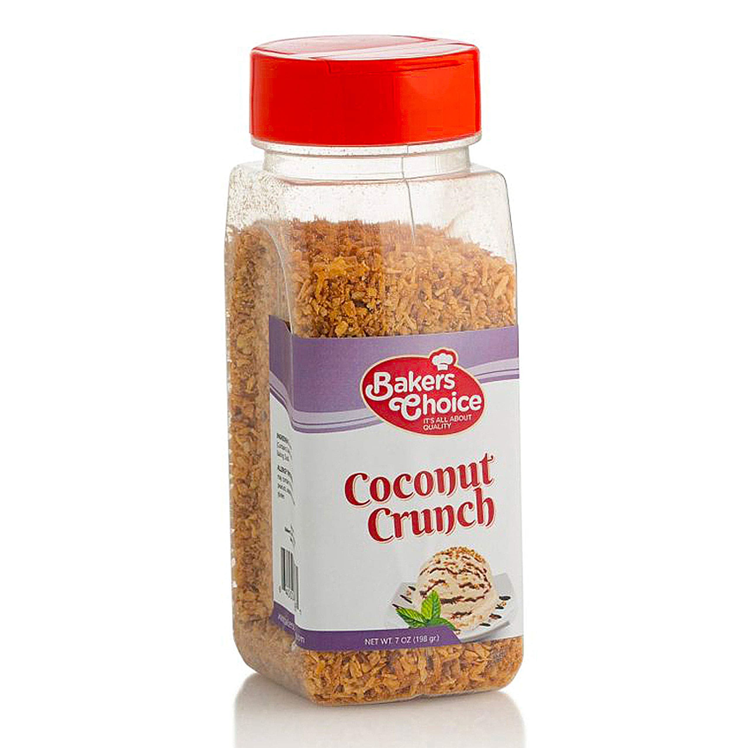 Baker's Choice envase frontal con crocante de coco, ideal para decorar