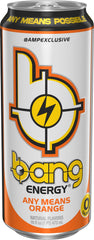 Bang Any Means Orange vertida en vaso frío, muestra actuación refrescante