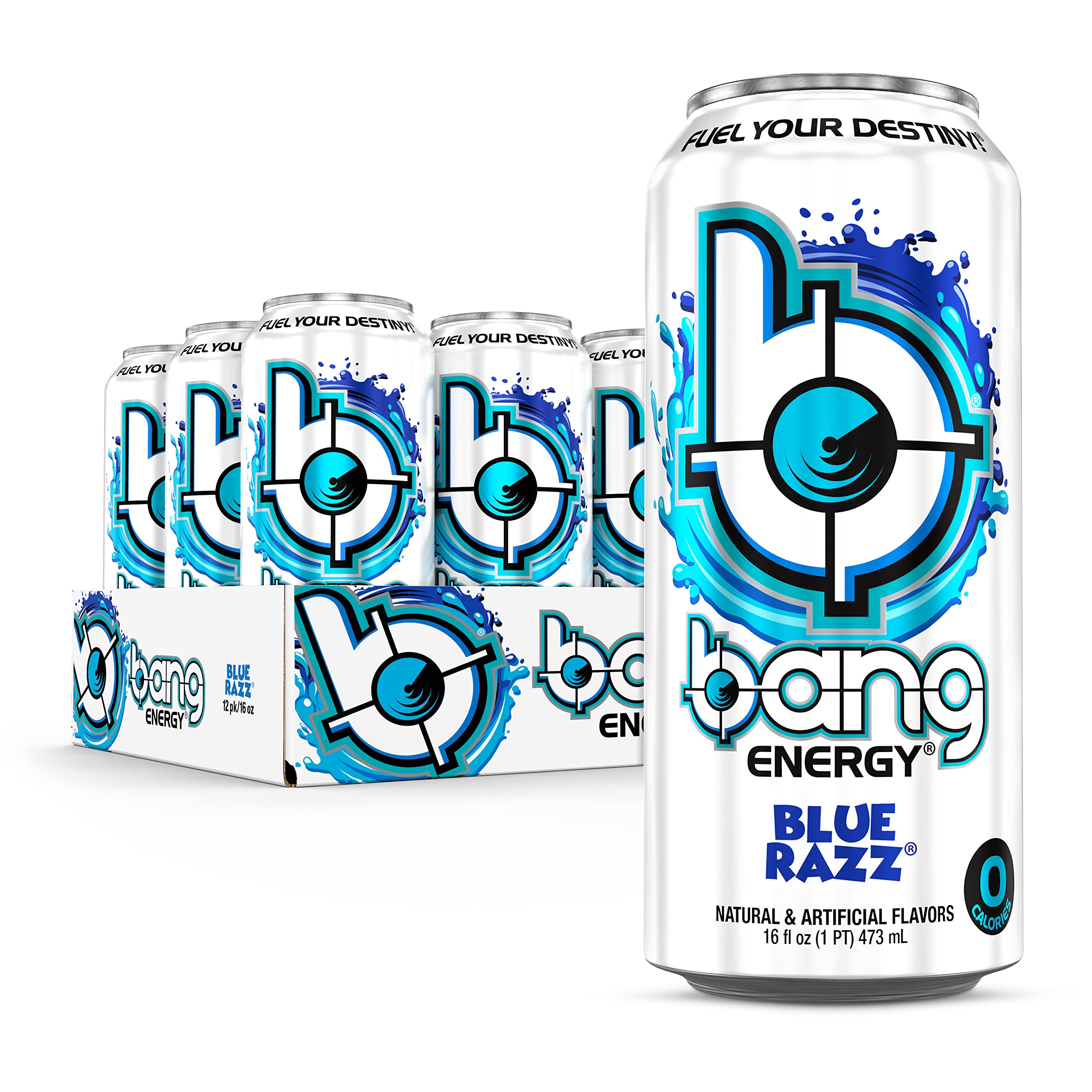 BANG etiqueta Blue Razz enfocando ingredientes EAA y CoQ10