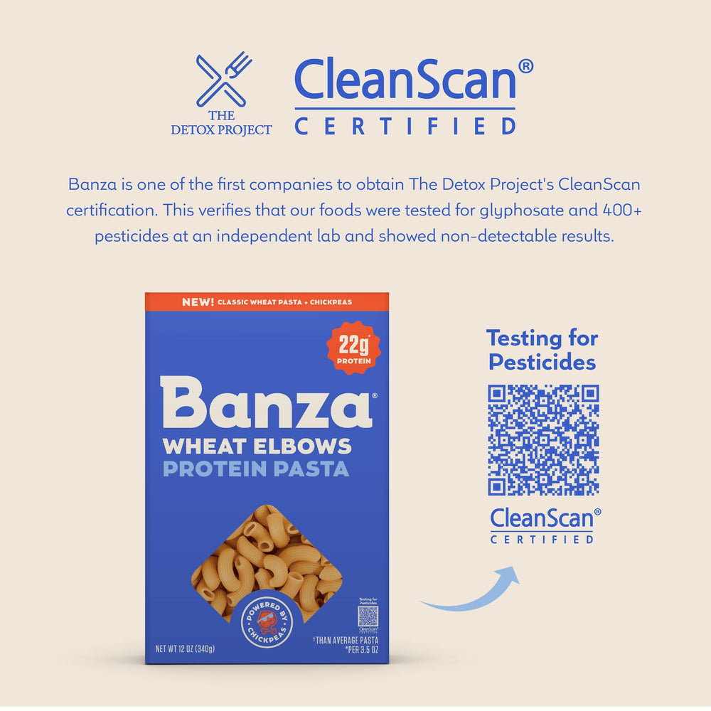 Banza coditos etiqueta CleanScan visible indicando pruebas de seguridad