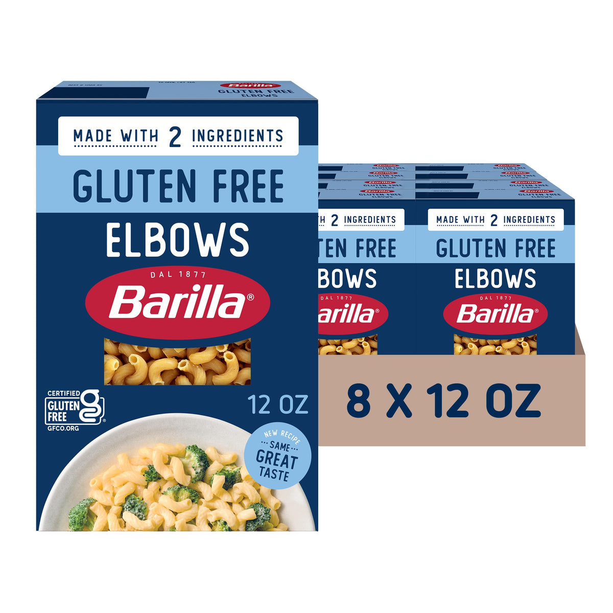 Barilla codos pack frontal mostrando la caja y facilidad de uso