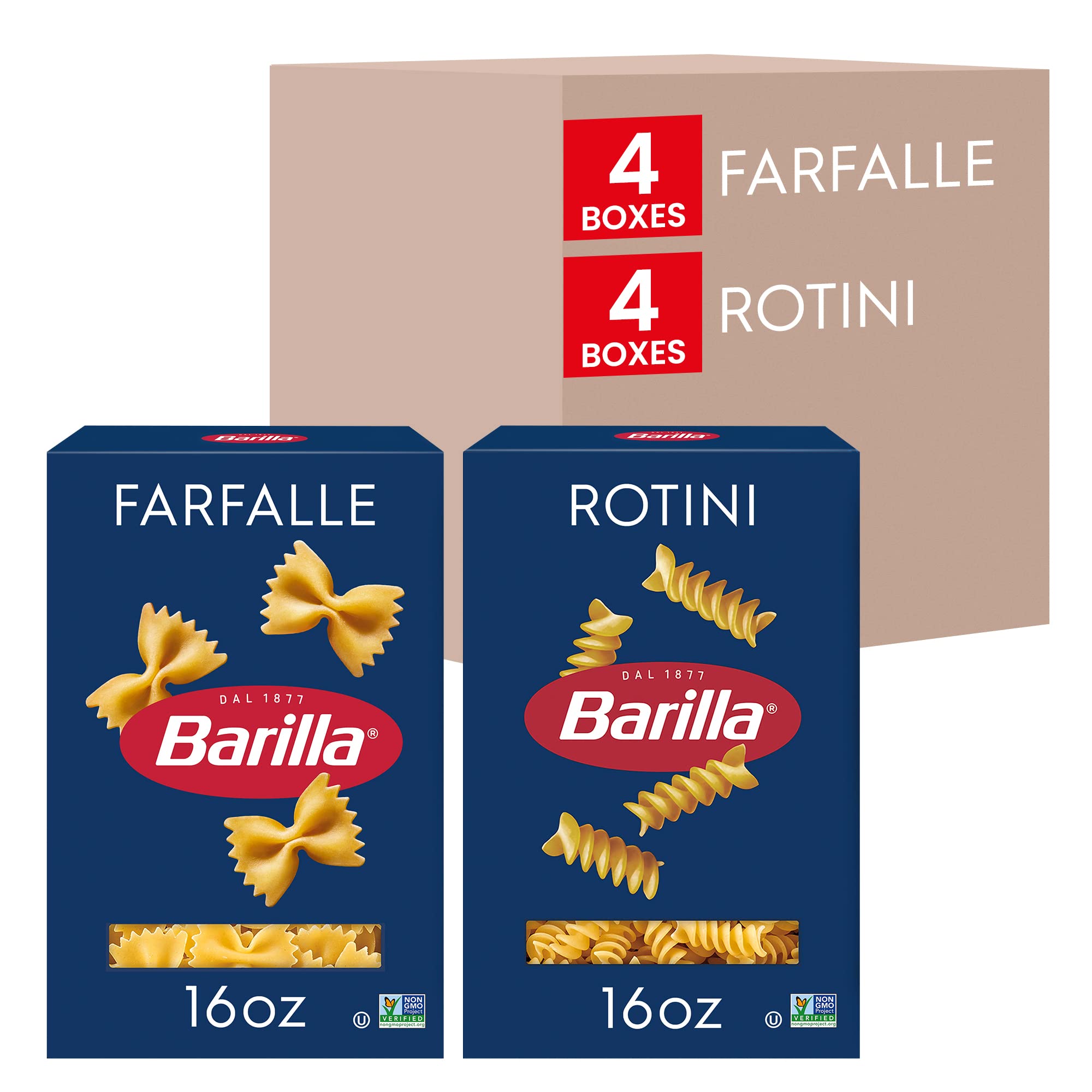 Barilla caja Farfalle mostrando diseño y uso práctico