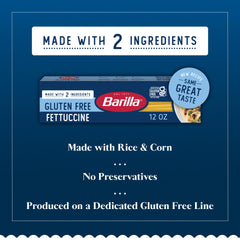 Barilla textura cercana de fettuccine sin gluten que sugiere mordida firme
