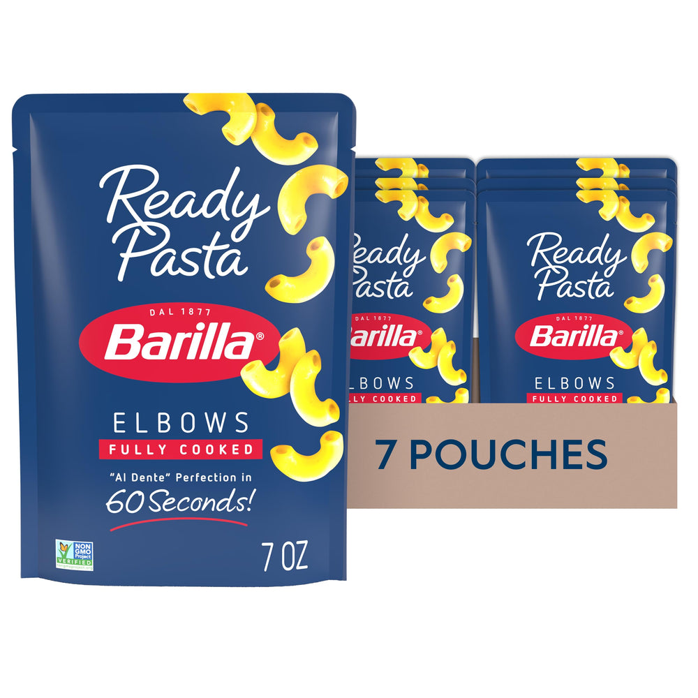 Barilla bolsa frontal mostrando coditos listos, conveniencia inmediata
