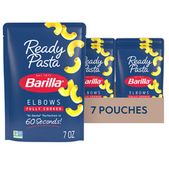 Barilla bolsa frontal mostrando coditos listos, conveniencia inmediata