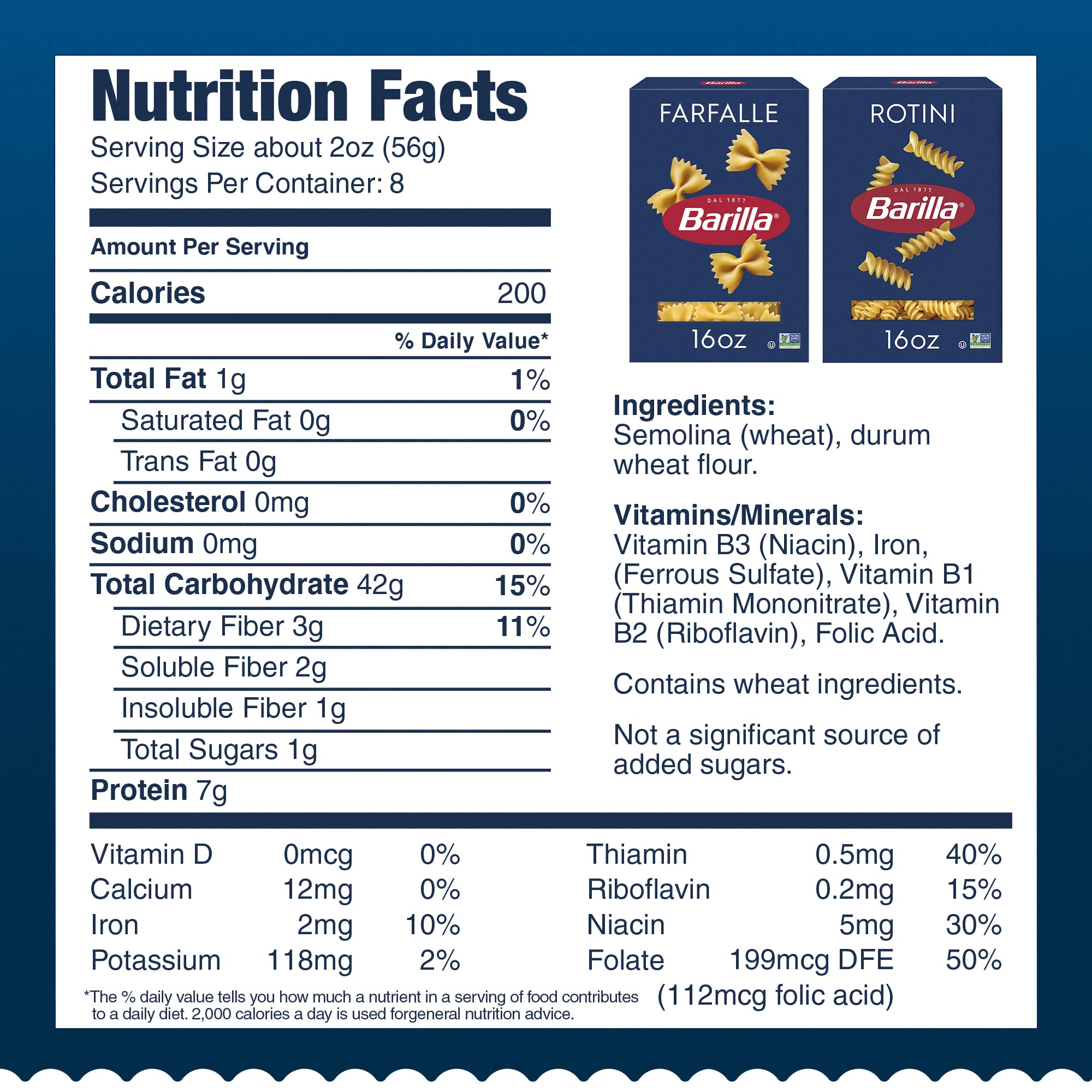 Barilla caja Rotini que destaca forma y facilidad de cocción
