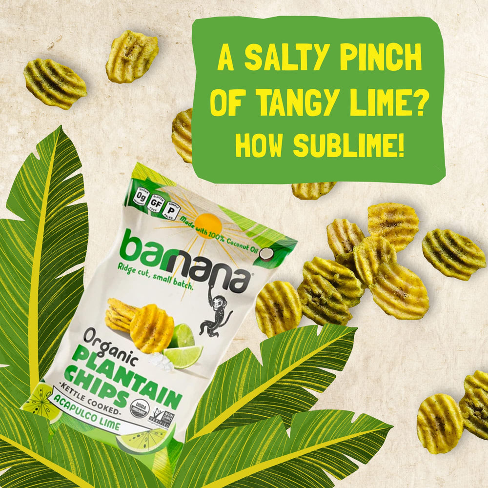 Barnana chip en mano ilustra tamaño de porción y conveniencia
