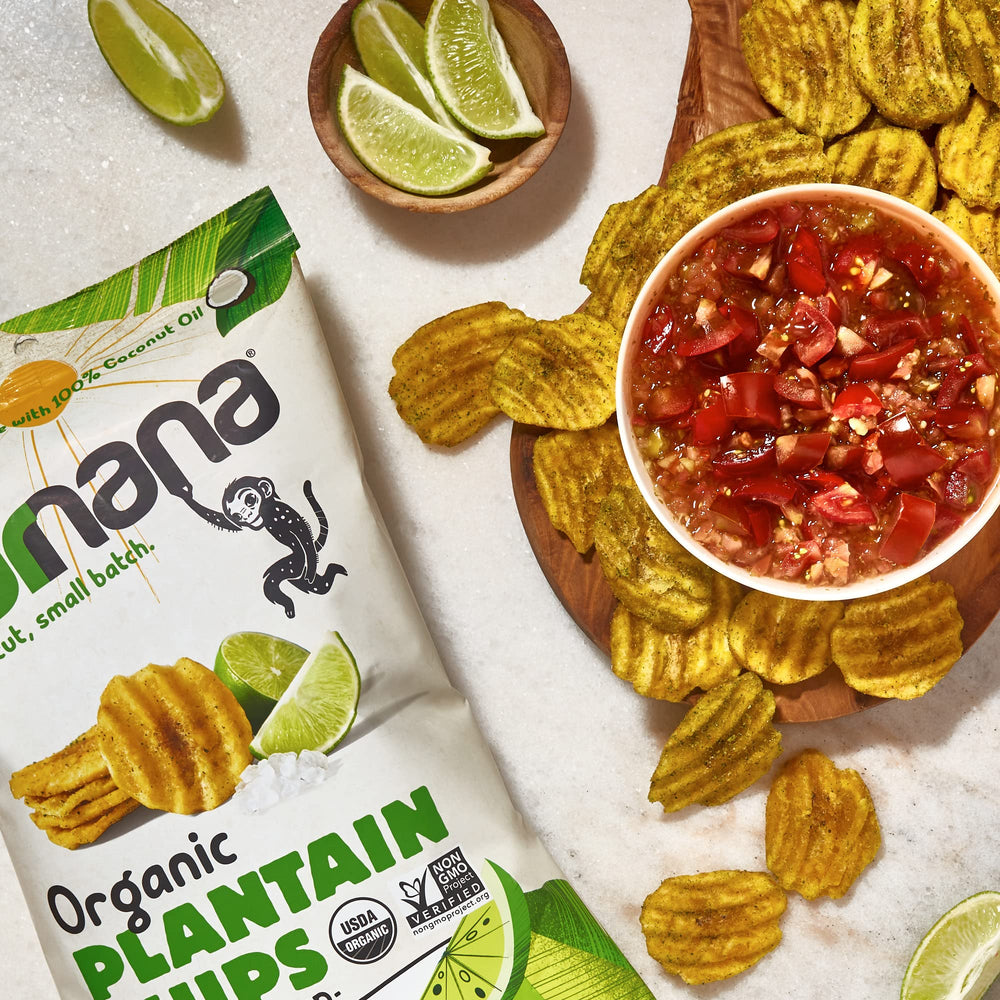 Barnana plátanos verdes y coco, ingredientes orgánicos y simples