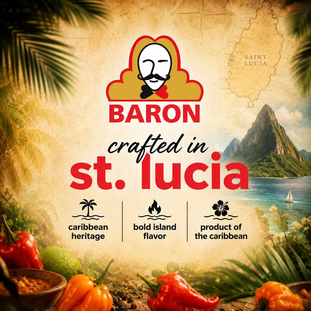 Baron botella junto a parrilla y carnes para mostrar uso como adobo o acompañante