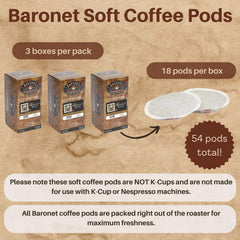Baronet Coffee pad abierto con 10 gramos de café listo para preparar