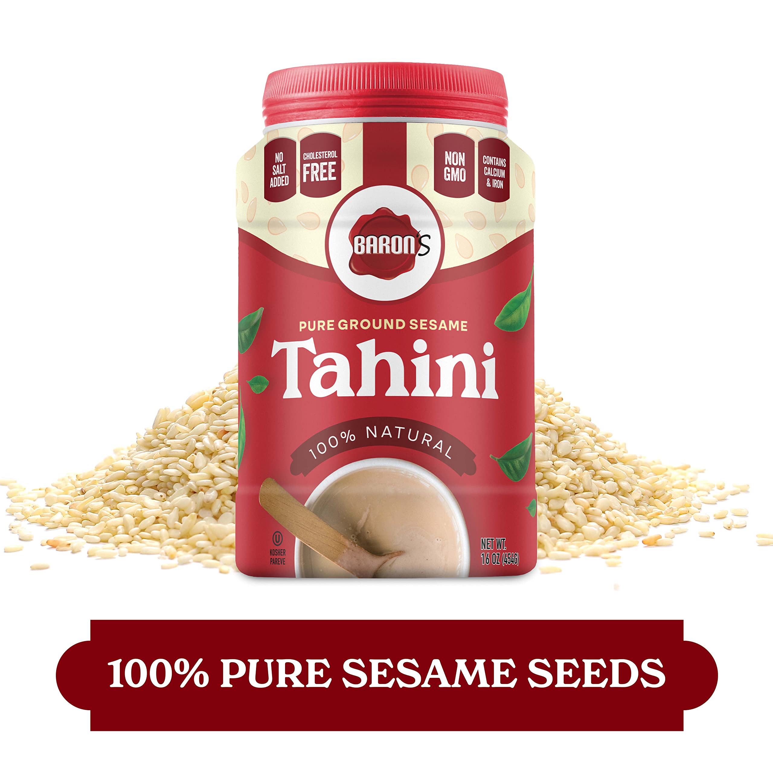 Baron's textura cremosa de tahini resaltando mezcla suave