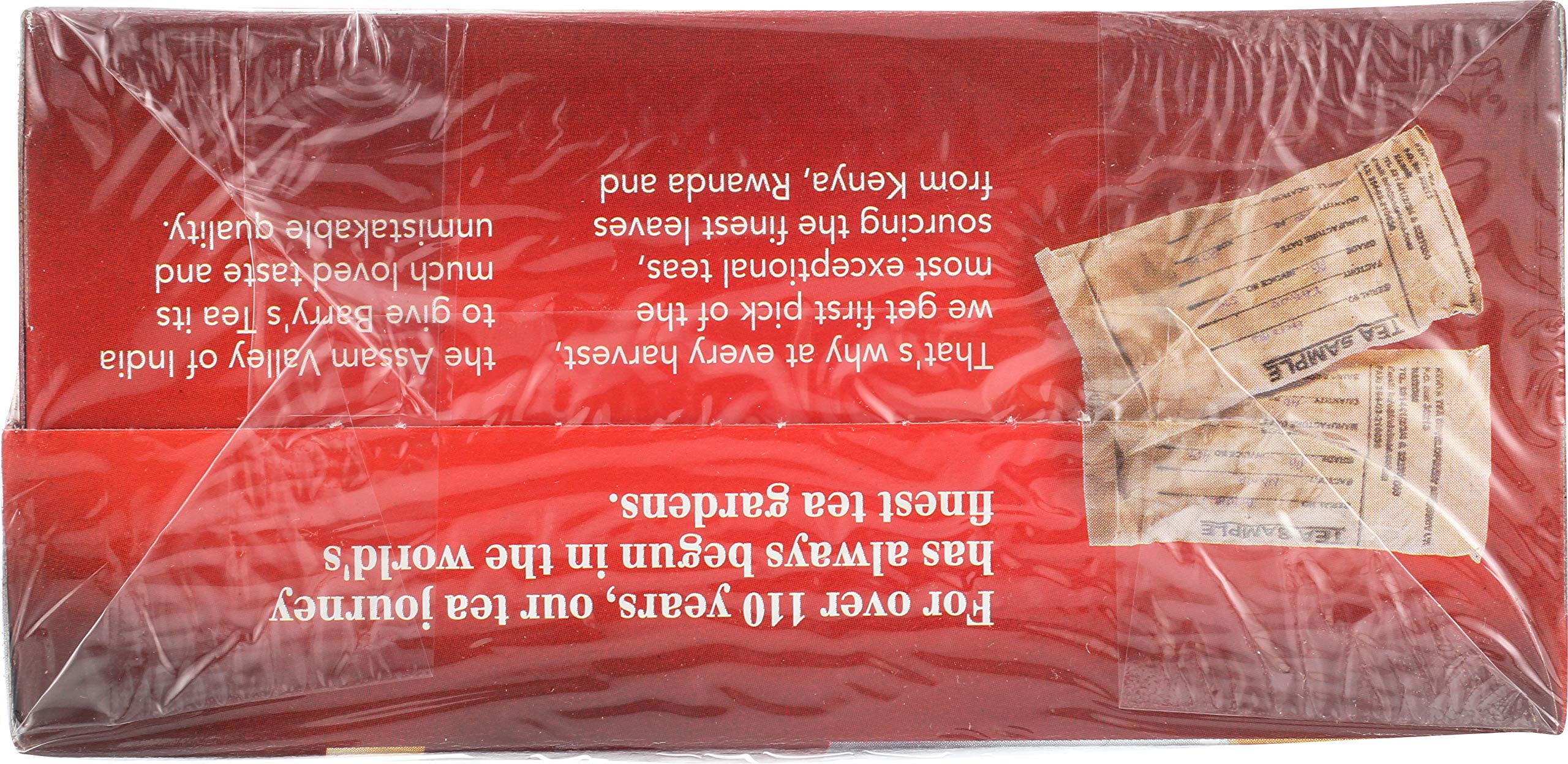 Caja abierta con múltiples sobres Barry's Tea para almacenamiento cómodo