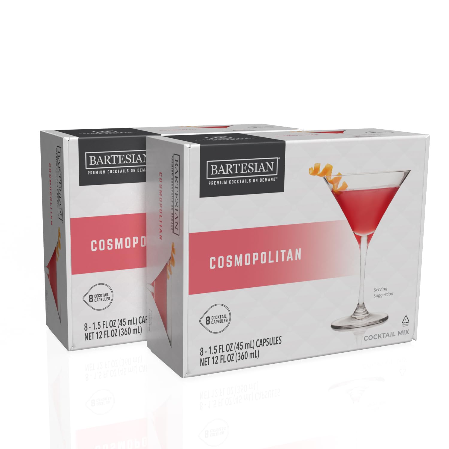 Bartesian empaque frontal de cápsulas Cosmopolitan, conveniencia para preparar cócteles