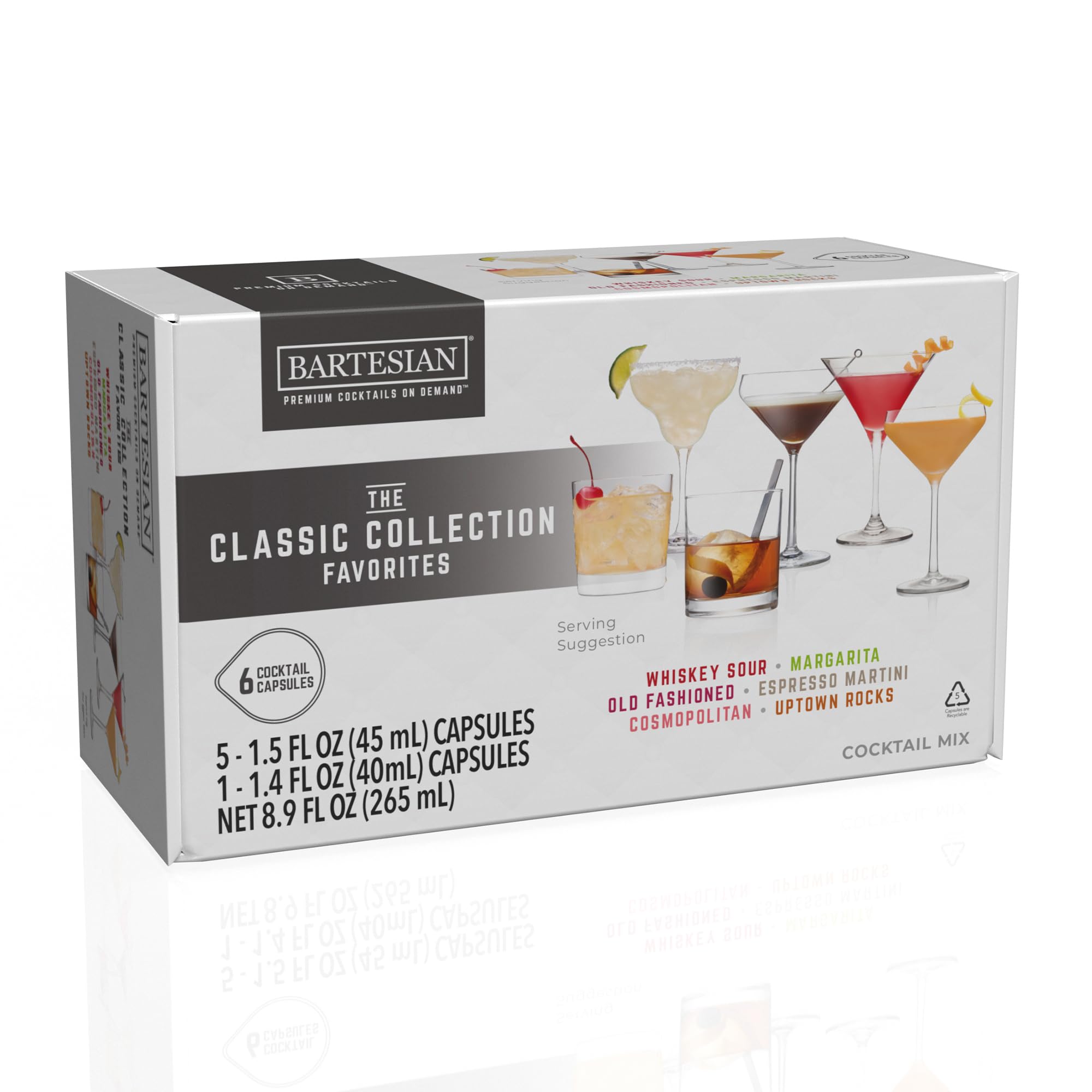 Bartesian pack The Classic Collection frontal mostrando seis cápsulas y beneficio de variedad